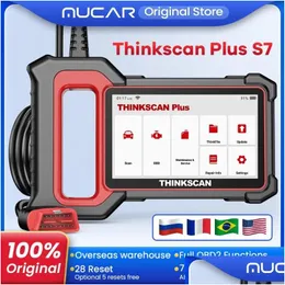 Diagnostic Tools ThinkScan Plus S7 S4 S6 OBD2 CAR ABS/SRS/ECM/TCM/BCM Code Reader Scanner Fat Diyers Scan Drop Delivery Automobiles Mo OTC6D