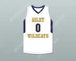 CUSTOM NAY Name Youth/Kids BLAKE WESLEY 0 JAMES WHITCOMB RILEY HIGH SCHOOL WILDCATS WHITE BASKETBALL JERSEY 1 Stitched S-6XL
