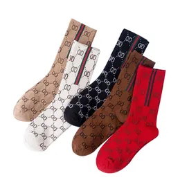 Meias de moda de meias de grife Mulheres meias de luxo de luxo Logotipo de letras moda meias de algodão de alta qualidade 5 pares enviam