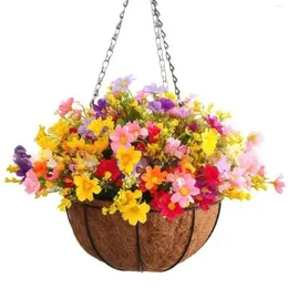 Flores decorativas decoração de casa quintal artificial cesto de cesta de vara