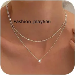 Tewiky Womens Diamond Necklace Exquisite Gold Necklace 14k Goldplatedl Ongl Asson Ecklacem Inimalistg Oldc Zd iamondn Ecklacew Omensf Ashionableg Oldn Ecklacej E