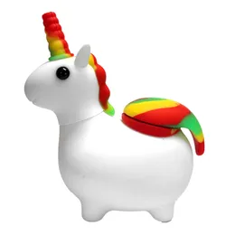 Cartoon Unicorn Mini Silicone Cigarettrökning Rörpipor Hookahs Mutil Styles Torra ört Tobaksrökledningar Återanvändbara obrottsbara tobaksvattenrör