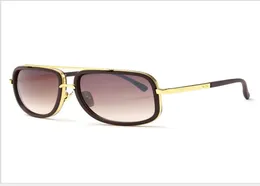 Wholefashion męskie okulary przeciwsłoneczne płaskie soczewki okulary przeciwsłoneczne dla mężczyzn Square Gold Male Sunglass Driving Big Metal Man4145098