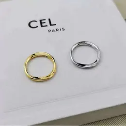 Bandringe Neue Designer -Bandringe einfache dünne Paar minimalistische Ins Design modischer Schwanz unregelmäßiger Taufen Bague -Paar Anello mit Box 925