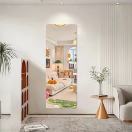 3pcアクリルソフトミラーフルボディベッドルーム丸い鏡を取り外し可能なデカールホームデコレーション装飾ステッカーフェザーリビングルームバスルーム装飾
