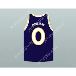 Personalizado qualquer nome qualquer time tmonstars 0 Monstars Blue Blue Basketball Jersey atinge-os altos All Stitched Size S-6xl Top Quality