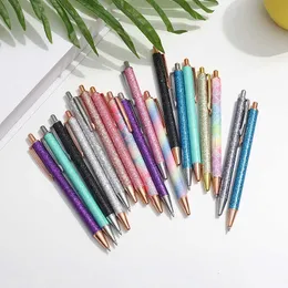 Metalowa kolorowa aluminiowa pręt pensjonat Pen Kolorowe PU Opakowanie Glitter Poszrząt Puda Rodzaj PR można wydrukować