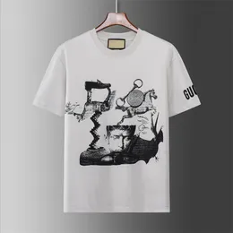 Lyxdesigner T-shirt Mens skjortor för män Tide Sprayed Streetwear Letter Cotton Womens Unisex Clothes T-shirt Överdimensionerade tee-kläder Europeiska och amerikansk storlek S-XL