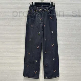 Женские брюки Capris Дизайнер SS24 Show Mens Fashion Set Classic Denim Jacke Вышитая вышитая закулис