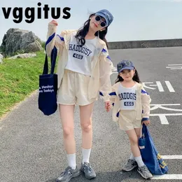 Roupas de roupas familiares de estilo coreano de estilo coreano de proteção solar com capuz