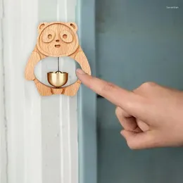 Decorative Figurines Giant Panda Magnetic Doorbell Beech Wood Entry Reminder Hanger Multifunctional Shopkeepers Bell For Door Opening