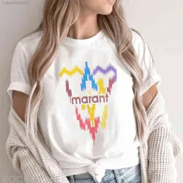 Marant Femme 티셔츠 면화 T 셔츠 O- 넥 여성 인과 관계 Tshirts 패션 느슨한 티 셔츠 이사벨 663