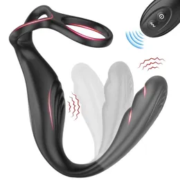 Controllo remoto dell'anello del pene per spina anale vibratore Male Anello del pene per esercizio ritardato Device stimolatore prostatico Sex Toy 240430