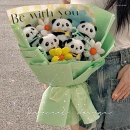 Flores decorativas Simulação PANDA BOUCET BOUQUET CARTO FALSO FLOR PLUSH GREST FILDAÇÃO CRIATIVA CRIGNIANTE PARA NIGADOR