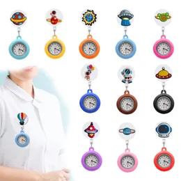 Damen Uhren Aerospace Theme Clip Pocket Nurse Watch Brosche FOB mit Second-Hand-Clip-On-Hängen-Revers auf Drop-Lieferung OTCUY