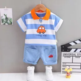 Roupas Define novas crianças Crianças Cotton Summer Childrens Boys and Girls Clothing Camisa de leão impressa shorts 2pcs/set Baby Fashion Fashion Preschool Sportswear WX