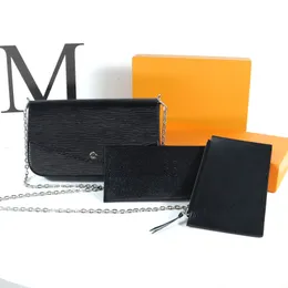 حقيبة مصممة عالية الجودة متعددة فيليس Pochette Womens Handbag M61276 Multi Functional Piece Set Envelope Diagonnal Spanning Bag Multi Color Luxury Chain Pu Wallet