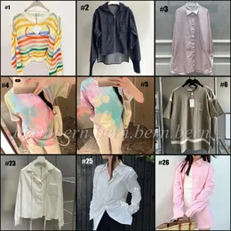 Fashion Women's Top Jacket Shirts Blouse Colorful Stripe Women's Long-sleeved Loose Knit Sweater Vest T Shirt