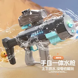 Sand Play Water Fun divertimento Nuova mano integrata Electric Continuous Fire Mp5 Gun Childrens Nutrishing Outdoor Battle suonando Toy H240516