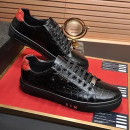 Philipe Plein Buty luksusowe marka sportowe trampki dla mężczyzn słynne designerskie buty w szachownicę Wysokiej jakości skala biznesowa skórzane metalowe czaszki pp wzór scarpe