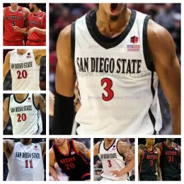 San Diego State Basketball Jersey NCAA stitched jersey Any Name Number Men Women Youth Embroidered Magoon Gwath Cade Alger Micah Parrish Lamont Butler