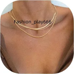 Damenfischgramm Halskette Exquisite Gold Halskette 14K Gold-plattierte Schlange Goldkette Halskette Einfache goldene geschichtete Halskette Frauen Gold Schmuck Geschenk