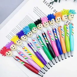 Cartoon Creative Animation Explosive Kopfballpoint Stift Regenbogen Krawatte lächelnde Gesichtspuppe Handy Tablet Touchscreen