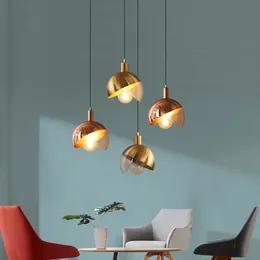 Nordic Decoration Lamps Glasfenster Einfache Metalllampe Hanging Room Essanhänger Cafe Living Bar Nacht Copfl