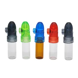 Dispenser di bottiglie in vetro di plastica portatile 53 mm 67 mm 82 mm Altezza tubo di plastica Snuff vaso di medicinali Accessori per utensili per fumare