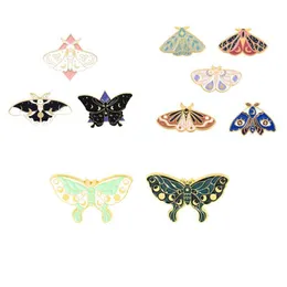 Pinos, broches pino de esmalte de borboleta vintage para mulheres camisa de casaco de moda feminina Demin Metal Funny Broche Pins Badges Promoção Presente 20 DHL0U