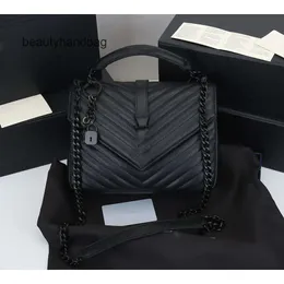 YS Bag ysllbag Women Shoulder Luxury 2023 Bag New Handbag 5A Brand Y-Shaped Designer Seam Leather Ladies Metal Chain Black Clamshell Messenger Chain Bags lambskin