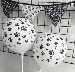 Black Dog Paws Ballonnen Latex Ball Bare Footprint Dot gedruckt verdicktere Luftballons Geburtstagsfeier Dekorationen Lieferungen Kinder Toy6618982