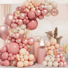 Partyballons zarte rosa Goldballon Girlande Erz Kit Hochzeits Geburtstag Party Dekoration Erwachsener Kinder Babyparty Dekor Ballon Hochzeitsbedarf