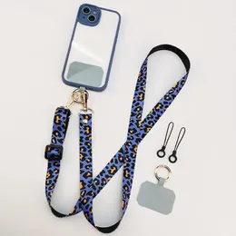 Mobile Phone Lanyard Print Back Hanging Neck Chain Crossbody Leopard Adjustable Shoulder Wide Pendant Anti-lost Sling with Clip
