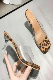 Sandalias transparentes PVC para mujer zapatos de tacn alto Sexy leopardo talla 3442 novedad de 20228195382