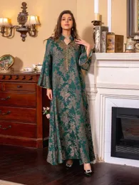 Abbigliamento etnico Eid abito musulmano per donne Abaya perline Collar Jalabiya Morocco Abiti Abayas Kaftan Abaya Vestidos Arab Long Robe T240515