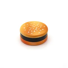 Szlifierka kształtu hamburgera manualna młynka do dymu 3 warstwy młynek ziołowy 55 mm średnica OD plastikowe kruszarki z stopu cynku hurtowo