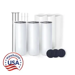 USA CAN Stocked 20Oz Tumblers Blanks Sublimation 20Oz Car Mugs Stainless Steel Vacuum Insulated Double Walled Drinking Cups For DIY Printing 0516
