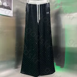 Bohrer Casual Wide Lein Hosen Frauen Mode klassische dünne Hosen Elastische Taillenhose Designer gerade Beinhosen