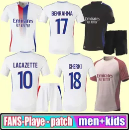 팬 플레이어 24 25 Maillot Lyon Soccer Jerseys 2024 2025 Olympique Lyonnais ol Digital 3rd Fourth Shirts Traore Memphis 남자 축구 셔츠 키트 키트 장비 Bruno G