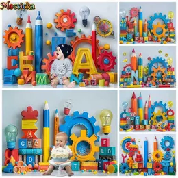 기타 장난감 어린이 그림 배경 연필 건축 배경 소품 아기와 신생아 생일 파티 장식 사진 스튜디오 S245163 S245163