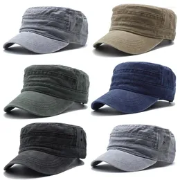 Berets moda vintage umyte czapki regulowane słoneczne klasyczne grubsze jeansowe kapelusze wojskowe solidne unisex męską czapkę płaską czapkę