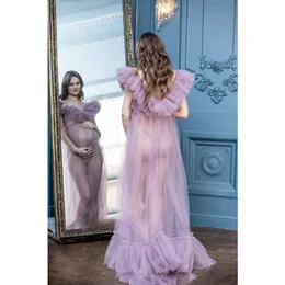 Maternity dress photo shoots tulle cappuccino see through perspective dresses