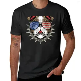 Topy z czołgami męskimi patriotyczne pitbull American Flag Okulary 4 lipca Pit-Bull tata koleś koszulki T-shirt męskie koszulki
