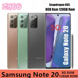 Samsung Galaxy Note20 Note 20 5G N981U1 6.7 "8 GB RAM 128 GB Okta Core Snapdragon 865+ NFC Original Unlocked Mobile Handy 1PCS