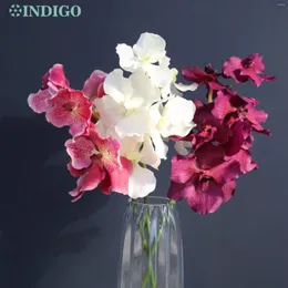Decorative Flowers Pink Vanda Orchid 60CM Real Touch Latex Coating Petal Big Size Wedding Artificial Flower Floral Event Party Decoration -
