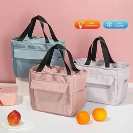 Förvaringspåsar bento väska med handtag multi fickor värmebevarande kvinnor isolerade lunchlåda som bär tote mat