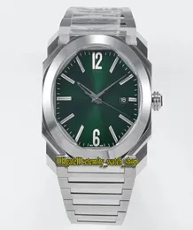 BVF 41 mm 102704 Japonia Miyota 9015 Automatyczna mechaniczna męska zegarek 102485 Zielona tarcza 316L Sapphire stalowa obudowa i bransoletka Octo 1021730098