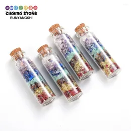 Декоративные фигурки натуральное исцеление 7chakra Crystal Gravel Stones Стекло желание бутылки Рейки Счастливый Дрифт Декор подарок