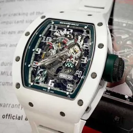 RM Racing Arms Watch RM030 Automatische mechanische Uhrenserie Le Mans Limited auf 100 Stück Handgelenk weiße Keramik RM030